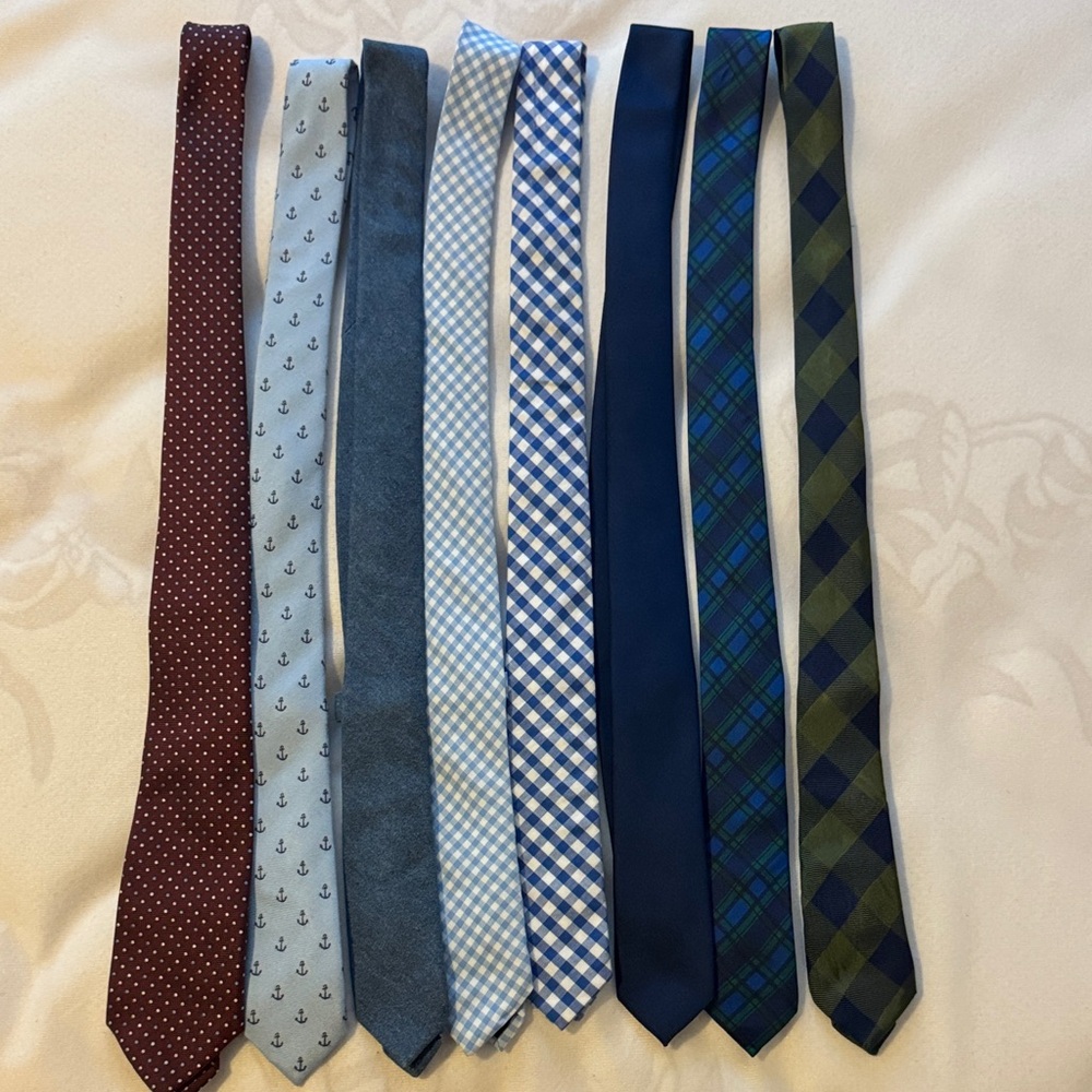 Crewcuts Kids Ties - Maroon, Light Blue, Navy, Green Patterns